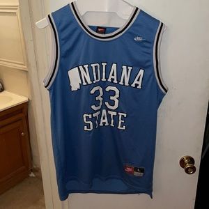 Baby Blue Larry Bird Indiana State Jersey
